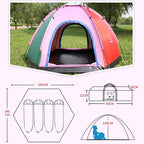 GeRRiT Family Tent with Awning, 2-6 Person Tunnel Tent, Outdoors Automatic Pop Up Beach Tent, Automatic Camping Backpacking Dome Shelter for Family, Festival, Hiking, Backpacking & Mountaineering