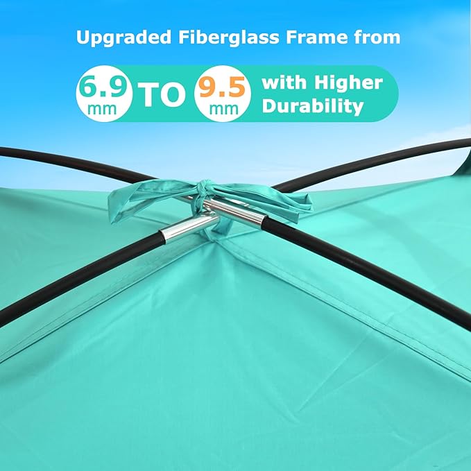 COMMOUDS Beach Tent Sun Shade for 3/4/6/8 Person, UPF 50+ Beach Sun Shelter Canopy Tent, Lightweight, Easy Set Up and Carry