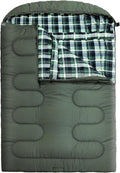 0 Degree Double Sleeping Bag for Adults Queen Size 2 Person Sleeping Bag for Cold Weather with Compression Sack for Car Camping, Hunting and Tent Camp