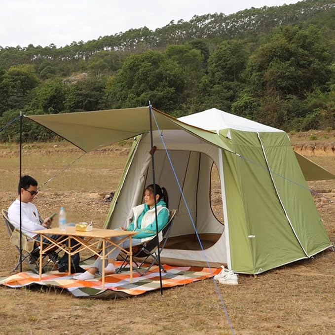 GeRRiT Camping Instant Tent 3-4 Person Pop Up Tent Waterproof Windproof Family Tents Easy Setup for Camping Hiking and Outdoor Portable Tent with Carry Bag