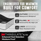 3M Thinsulate Insulation Puffy Camping Blanket for Cold Weather, Queen Size Warm Camping Quilt with Zipper, Waterproof Outdoor Sleeping Bag for Hammock, Cozy & Versatile Gift for Men and Women