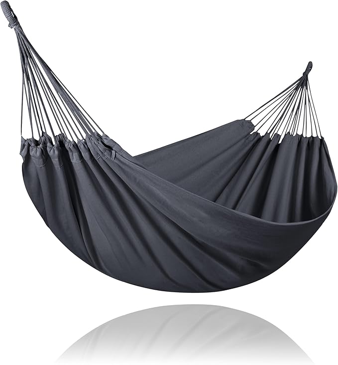 SUNCREAT Hammocks Outdoor Camping Double Hammock, Portable Tree Hammock Swing, Dark Gray