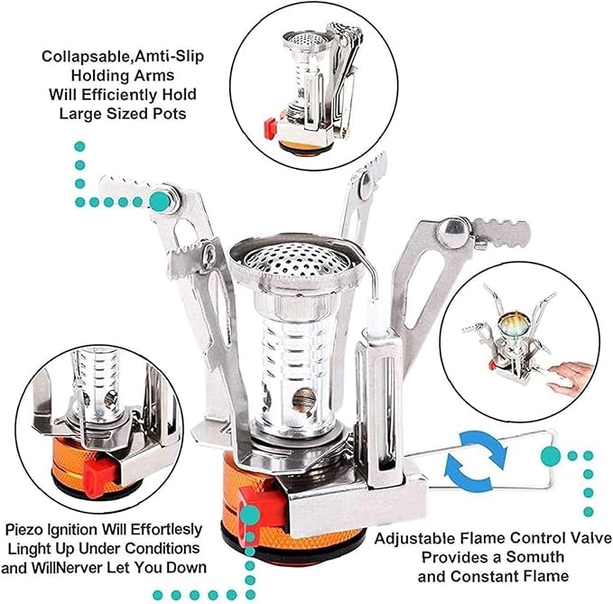Camping Cookware Camping Cooking Sets Portable and Foldable Cookware Kit Cooker Utensil Tool Oven Pot Pan Tableware Outdoor Picnic