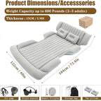 Inflatable Car Bed for Mini Countryman One/Cooper/Cooper S/Cooper SE Car Airbed Air Bed Travel Inflation Mattress Outdoor Travel Camping Sleeping Air Bed,Black