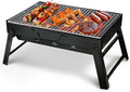 17" Portable Charcoal Grill, Folding Portable BBQ Charcoal Grills, Tabletop Mini Smoker, Small BBQ Grill, for Backyard, Outdoor Cooking, Camping, Travel, Beach