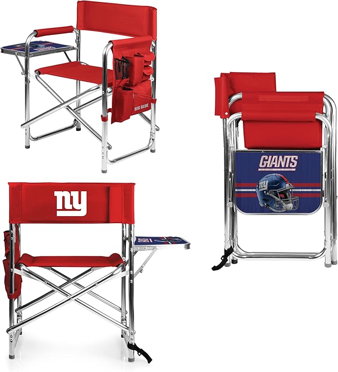 Picnic TIME NFL Unisex-Adult NFL Sports Chair with Side Table, Beach Chair, Camp Chair for Adults