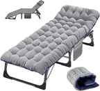 Slsy Folding Camping Cot for Adults with Pad, Padded Portable Sleeping Cots, Camp Bed with Carry Bag for Outdoor Travel, Beach, Hiking