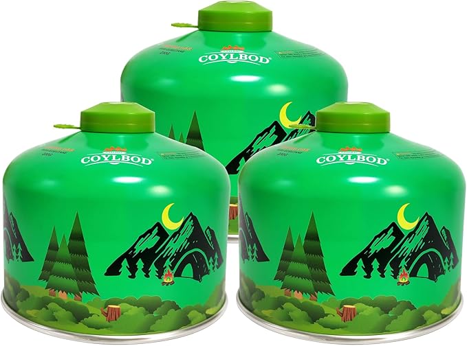 Isobutane Fuel Canister 230g, Camping Stove Fuel, Butane Camping Propane Mixture Blend Camping Fuel Gas (3 Pack)
