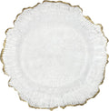 Charger Plates Set 12.6'' Round Embossed Dinner Plate Chargers Plastic Elegant Floral Plates for Dinner Wedding Party Event Table Kitchen Decoration 25Pcs (Gold-25Pcs)
