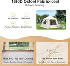 2025 Upgraded Waterproof Inflatable Camping Tent, Large Blow-Up Air Tent, No Assembly Needed Luxury Glamping House, Oxford Fabric