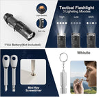 Survival Kit and Emergency Gear - 66 in 1 Outdoor Equipment with First Aid Fire ,Starter, Knife, Compass for Camping, Hiking, Gifts for Men