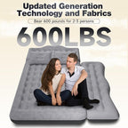 Back Seat Car Air Mattress: Inflatable SUV Car Camping Bed for Truck Van, Thickened Double-Sided Flocking Travel Car Sleeping Pad with Air Pump 2 Pillows