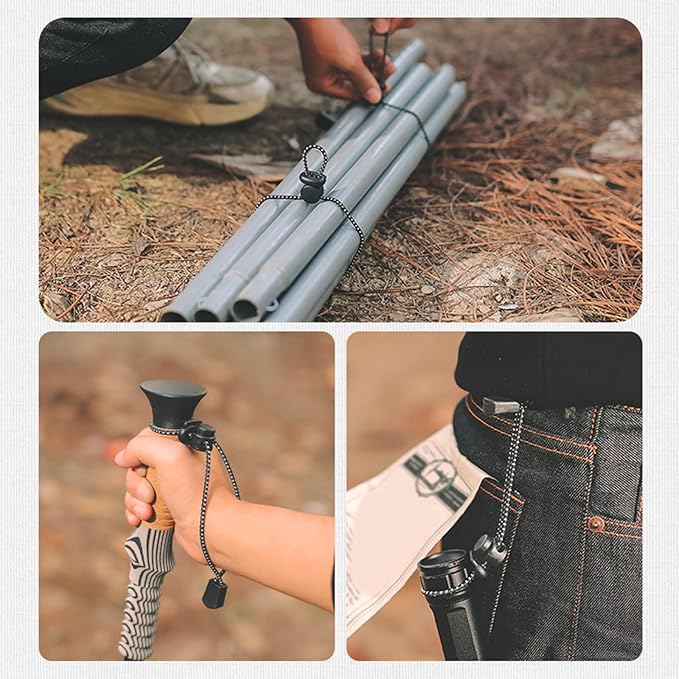 10PCS Adjustable Rope with Clip Elastics Strap and Buckles for Outdoor Shelter Setups Backpacking Storage Solution Camping Bungees Tie Down Rope