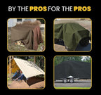 PROTARP Heavy Duty 14 OZ Water Resistant Canvas Tarp, UV Resistant Tarpaulin Cover with Rustproof Brass Grommets, Multipurpose for Canopy, Roof, Camping, Woodpile (Off White 12'X24')