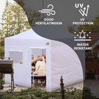 Eurmax USA Full Zippered Walls for 10 x 10 Easy Pop Up Canopy Tent,Enclosure Sidewall Kit with Roller Up Mesh Window and Door 4 Walls ONLY,NOT Including Frame and Top（Purple）