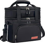 Tactical Lunch Box for Men & Women – Expandable 16L Double Deck Insulated Cooler Bag for Work, Construction & 12-Hour Shifts – Heavy Duty Leakproof Large Meal Prep Tote with Shoulder Strap