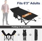 ABORON Camping Cot for Adult 28" Extra Wide, Heavy-Duty 1200D Oxford Cot for Sleeping, Portable Folding Camp Bed with Mat & Carry Bag