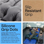 GORILLA GRIP Slip-Resistant Inflatable Sleeping Pad, Puncture Resistant Lightweight Camping Mattress, Foot Pump, Air Mats for Travel Backpacking, Inflating Bed Camp Sleep Pads for Tent, Blue