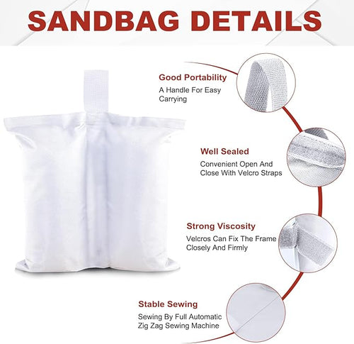 ABCCANOPY Canopy Weights 150 LBS Tent Sand Bags,4-Pack White (Without Sand)