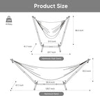 SUNCREAT 2-in-1 Convertible Backyard Fabric Hammock with Stand, Large Hammocks for Outside, Patented, Purple Stripe