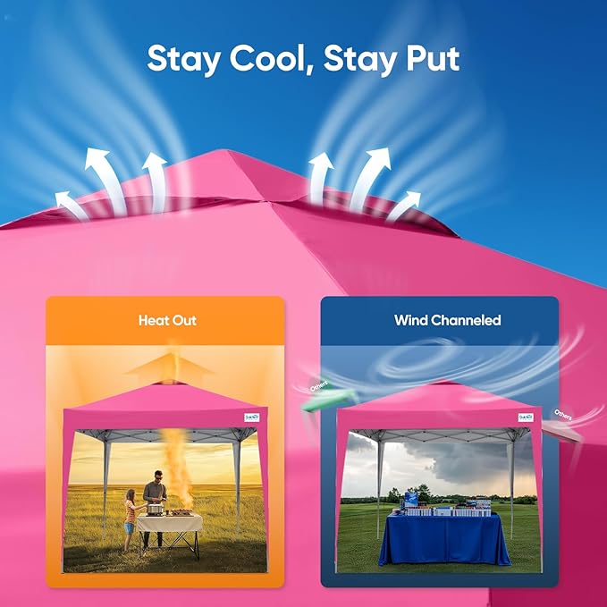 Quictent 10x10 Pop Up Canopy Tent - Instant Setup Gazebo for 1 Person, Portable & Compact, Waterproof & UV Protection, Ideal for Camping, Beach, Parties, Markets and Outdoor Events