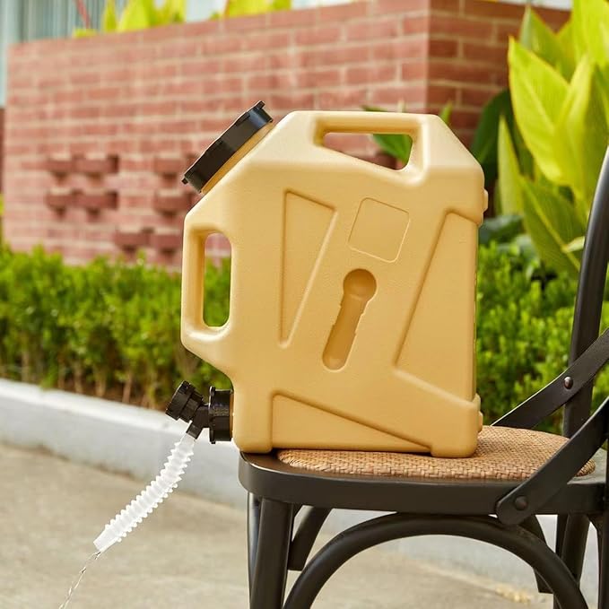 Water Container Water Jug with Spigot with (3.2-5) Gallons Portable No Leakage for Camping,Vehicle, Car, Hiking, Hurricane Supplies RV