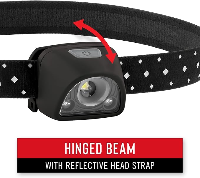 Coast FL1R 435 Lumen Dual Color (White/Red) Rechargeable LED Headlamp, Recharging Accessories Included
