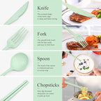4 Sets Travel Utensils with Case, Cutlery Set Chopsticks Fork Spoon Knife with Case, Reusable Plastic Utensils Sets for Lunch Box Accessories,Portable Lunch Box Utensils Set for Daily Use