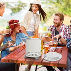 Tabletop Fire Pit Lid for Solo Stove Mesa XL 7", Portable Fire Pit Cover with Heat Resistant Handle, 304 Stainless Steel Mini Camping Stove Accessories for Prevent Hand Burns