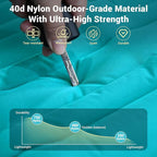 Camping Sleeping Pad, 4.7 Inch Thick Inflatable Sleeping Mat with 8 Inch Pillow, Built-in Foot Pump, Ultralight Compact Self Inflating Sleeping Pad for Backpacking Hiking Travel Tent