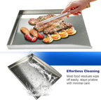 16"×12" Griddle for Gas Grills, Stainless Steel Flat Top Griddle with 2pcs Spatulas for Outdoor Gas & Charcoal Grills, Universal Cooking Plate for Camping Tailgating Parties