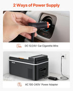 VEVOR Car Refrigerator, DC 12/24V AC100-240V Compressor Electric Cooler, -4°F to 68°F Car Fridge with APP Control, 23 QT Cars Freezer for RVs, Campsites, Boats, Camping, Fishing, 45W Portable Freezer