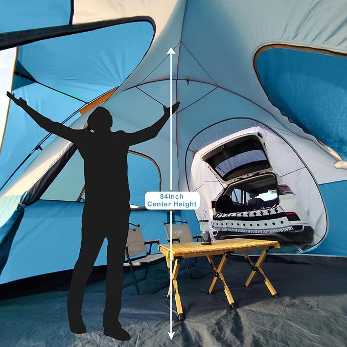 UNP SUV Dome Tent for Camping, Outdoor 6 Person Car Camping Tent, Easy Set Up SUV Tailgate Tent with Rainfly 10' x 10' Vehicle Camping Tent | for Camping, Outdoor, Car Camping Tent, Easy Set Up, SUV Tailgate Tent, with Rainfly