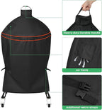 Heavy-Duty 600D Grill Cover fit for Kamado Joe 18-inch Classic Joe Series I II III Ceramic Charcoal Grill and Other Round 18-inch Charcoal Grill with Similar Sizes, 33" Dia x 48" H