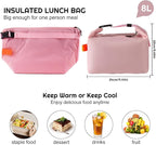 YUDANSI Fashion Lunch Bags for Men Women- Reusable Insulated Leakproof Lunch Box Tote Bag, Cool Bags for Adults,Thermal Cooler Bag for Work Picnic Travel -8L (Pink)
