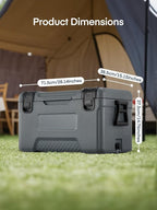 Cooler, Portable Hard Cooler with Dual Latches, Insulated Ice Chest with Swing-up Side Handles, Molded Ruler＆Cup Holders, Coolers Keeps Cool up to 6 Days, Camping Fishing Road Trips Beach, 47.5 QT