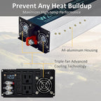 WZRELB 3500W Pure Sine Wave Inverter 12V DC to 110V 120V AC Power Converter with LED Display, Hardwire Terminal,Off-Grid Portable Power Inverter with Dual AC Outlets for Home, RV, Truck, Camping