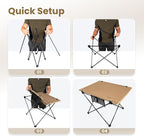 ONETIGRIS Foldable Camping Table, Lightweight Portable Table Sturdy & Quick Setup, Holds Up to 66 lbs, Perfect for Camping, Hiking, Backpacking, Picnic, Beach, Travel