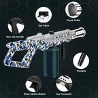 Propane Torch Gun-Powerful Grill Torch Gun, Kitchen Torch Gun with Adjustable Flame, Flamethrower, High Power Cooking Torch for BBQ, Baking, Campfire, Welding (Propane Tank Not Included)