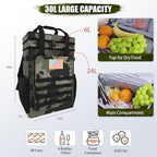 Tactical Backpack Cooler, AYAMAYA Leakproof 40 Cans Soft Cooler Backpack with Handle, Waterproof Insulated Tactical Lunch Box Bag for Work, Beach, Travel, Camping, Picnic, Hiking