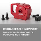 Coleman SupportRest Double-High 18" Queen Air Mattress | Indoor and Outdoor Raised Airbed with 120V Rechargeable Air Pump | Blow Up Air Mattress for Camping