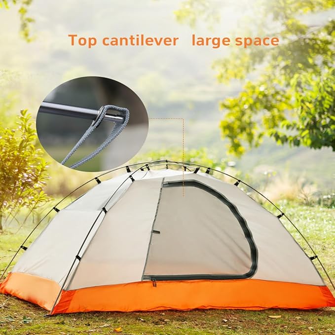 Waterproof Backpacking Tent 2/3 Person, Double-Layer Warm Rainstorm-Proof Outdoor Tent, Lightweight and Suitable for Hiking, Mountain Climbing and Camping in The Wild