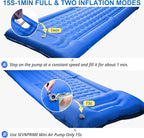 78in x 29in x 5in Camping Sleeping Pad, Upgraded Durable Waterproof Compact Traveling Air Mattress, Built-in Foot Pump, Ultralight Inflatable Sleeping Mat for Backpacking, Hiking