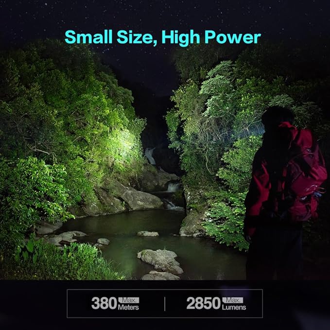 LOOP GEAR SK05 2850 LM Rechargeable Flashlight with 6000mAh Power Bank, IP68 Waterproof EDC Flashlight, Magnetic Camping Light with Flood/Spot/RGB Sidelight for Outdoor Hiking Emergency Survival Gear