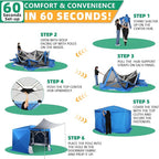 COBIZI Pop Up Gazebo Starry Sky Screen Tent Screen House with a mesh top for Camping, 12x12 Screen Room with Mosquito Netting, Hub Tent Instant Screened Canopy with Carrying Bag, Blue