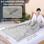 100% Cotton Sleeping Bag Liner with Full Length Zipper on 3 Sides; Single/Double Adult Sleep Sack for Travel & Camping, Multifunctional Travel Sheets (Unzipped 87”x87”) for Hotel, Lightweight