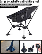 WildCall Lightweight Folding Camping Chair Compact Beach Chair with Anti-Sinking Large Feet