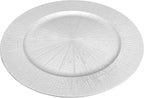 DYRABREST 50 Pcs 13 Inch Charger Plates, Bulk Round Charger Plates Plastic Wedding Dinner Elegant Reusable for Table Setting Wedding Party Event Tabletop Setting Decor (Silver)