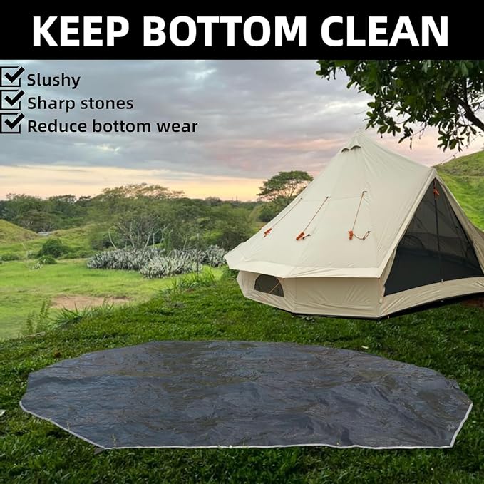 DANCHEL OUTDOOR B2 Portable Yurt with Stove Jack for Winter Camping, 4 Season Bell Tent Large Hot Tent 4/6 Person Family Camping Glamping Party 300D Oxford Khaki, 13ft/16.4ft
