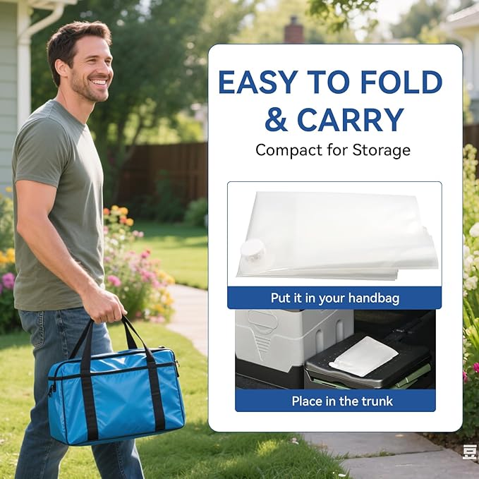 Emergency Drinking Water Storage 45 Gallon 2 Pack, Food-Grade Bathtub Bladder, BPA-Free, Ideal for Emergency Water Bank, Camping, RV Traveling, Hurricane, Storm & Disaster Preparedness Supplies